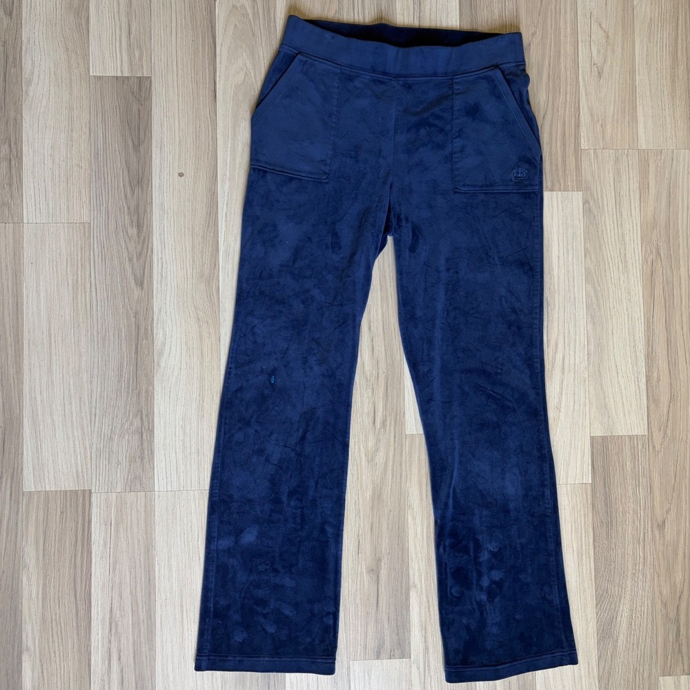 Juicy Couture Navy Blue Velour Track Pants Crown Logo Medium